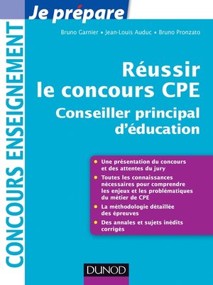 cover image of Réussir le concours CPE (Conseiller principal d'éducation)